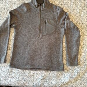 KUII Men's Base Camp High Loft  Sweater Fleece 3/4 Gray Quarter-Zip Sweater